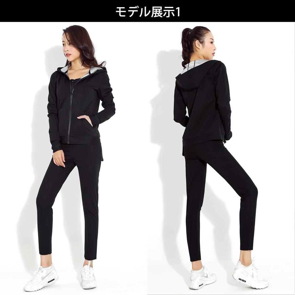 Shuanau Sauna Diet Top and Bottom Running Indulge In Heavy Weight and Fat Burning Women's Suit, Suit, Set, Sportswear, Wear, 2-Piece Set, Washable,