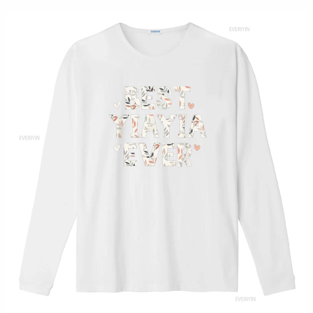 Best YiaYia Ever Floral Family Love Hearts Yia T Shirt Vintage Washed Breathable Stylish Streetwear Stretched Homme Graphic