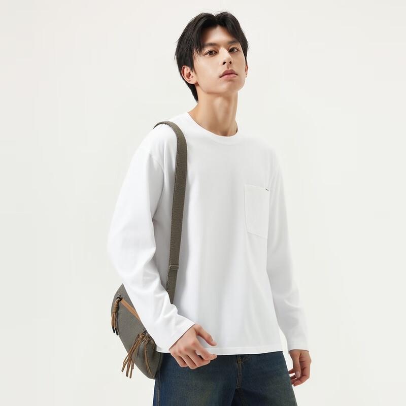 GXGJEANS Men's Pocket Design Cotton Long Sleeve T-Shirt