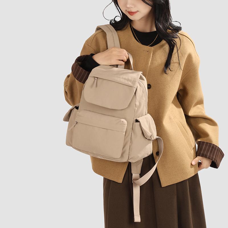 Sac à dos de couleur unie Léger Grande capacité pour unisexe