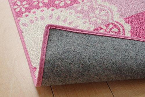 IKEHIKO Desk Carpet, Girl's Eiffel Pattern, Rectangular, "Jeanne Two," Pink, Approx. 133 X 170 Cm #4720739