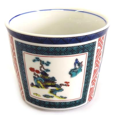 Waza No Kura Stylish Soba Choco Kutani Ware Soba Choko Soba Chirashi Landscape Picture Luxury Brand Japanese Tableware Made In Japan