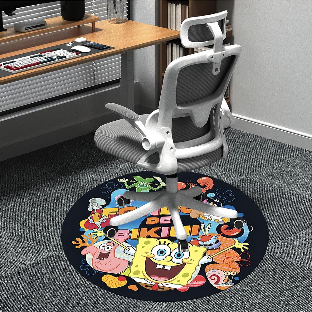 

1PC SpongeBob SquarePants Office Round Rug - Perfect for Office or Study Decor, Non-Slip Backing, Decorative Floor Mat yy250916022 80cm by 80cm