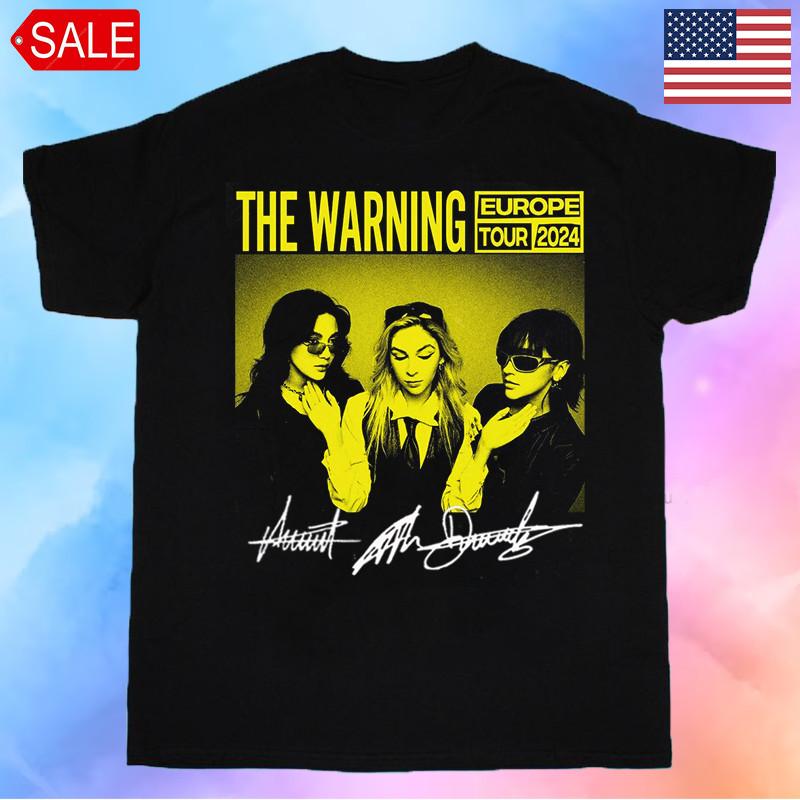 Футболка с автографами участников тура Warning band Europe Tour 2024. Унисекс, все размеры. S