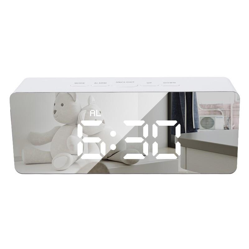 Simple Ins Style LED Digital Electronic Mirror Alarm Clock Desktop Small Alarm Clock Student-specific Children's Electronic Clock