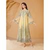 Middle East Women's Robe Embroidered Printed Rhinestones Female Dress Plus Size Dubai Dress plus-Size Dress