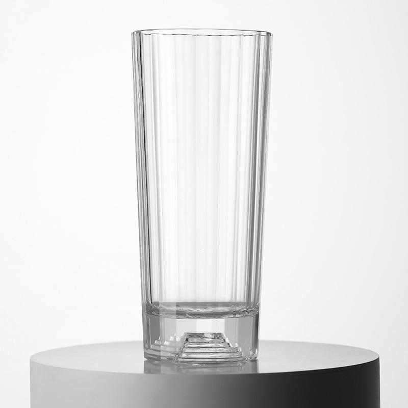 vertical pattern crystal glass high value creative beer cup hotel household simple heat-resistant green tea cup water cup