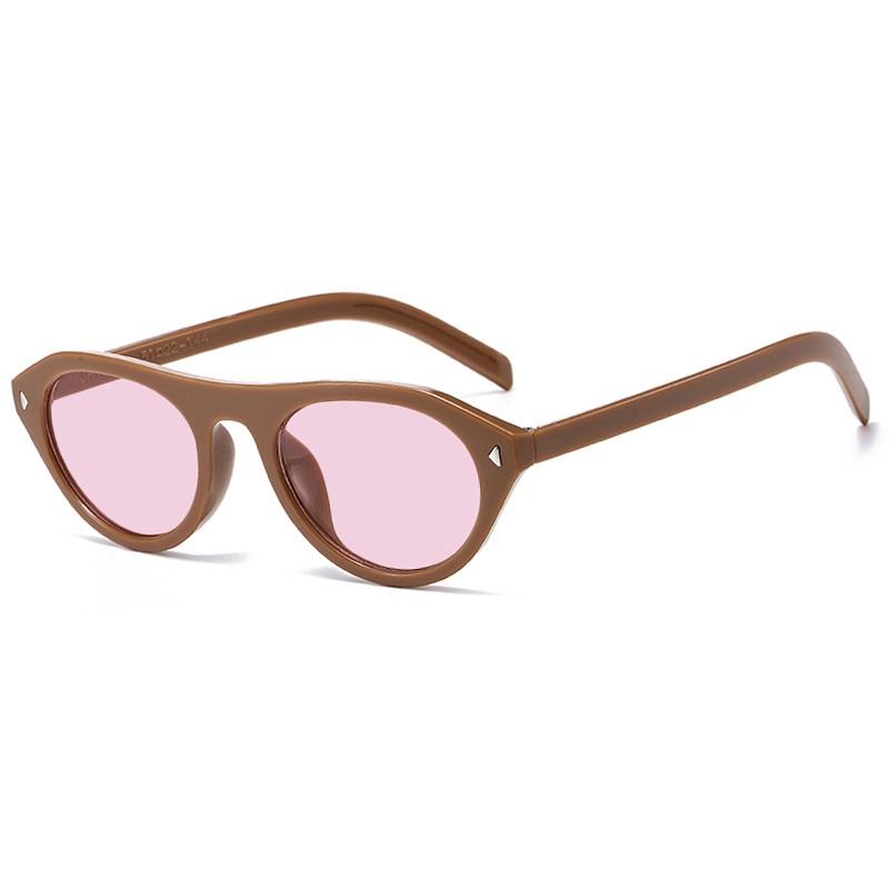 

vintage small round cat eye sunglasses for women new fashion black leoaprd print gradient sun glasses ladies sexy driving shades розовый