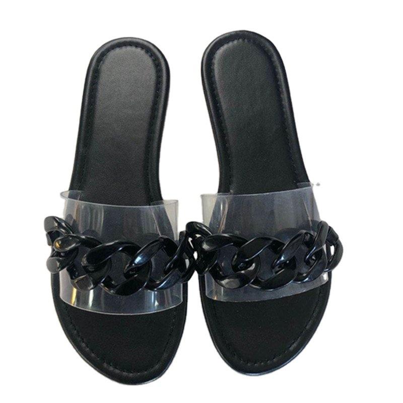 New European and American candy color rings sandals women's fashion casual and light outer wear large size 43 slippers slippers