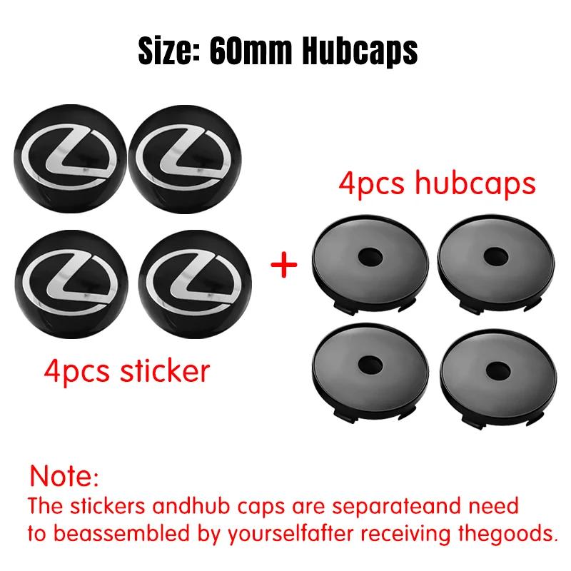 4pcs 56/60mm Car Styling Car Wheel Center Hub Cap Covers Badge For Lexus ES RX NX LS UX LM LX GX LC RZ IS CT GS RC HS SC TX LBX