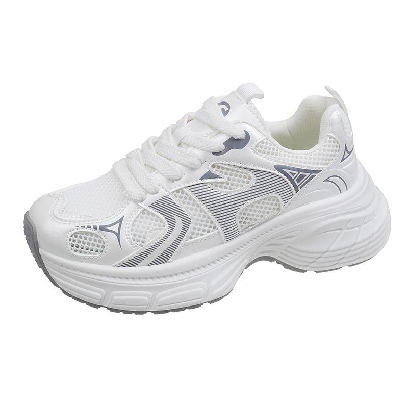 

Breathable dad shoes women s shoes 2025 summer new versatile platform sports mesh heightening casual thin single shoes 40 білий