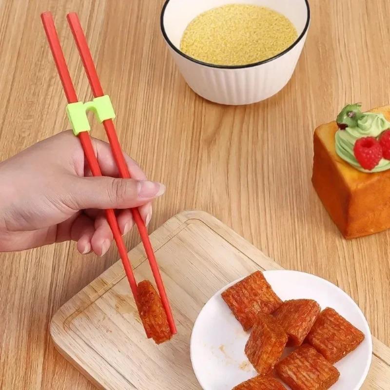 Chopsticks Auxiliary Practical Helper Beginner Adult Kids Learner Correct Reusable Holding Training Clips Finger Sleeves Chinese