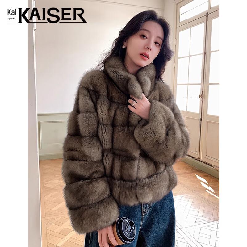 

KAISER Women s Starry Faux Fur Stand Collar Coat One Size