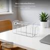 Clear Multi-Compartment Organizer Space-Saving Design Book and Pen Holder