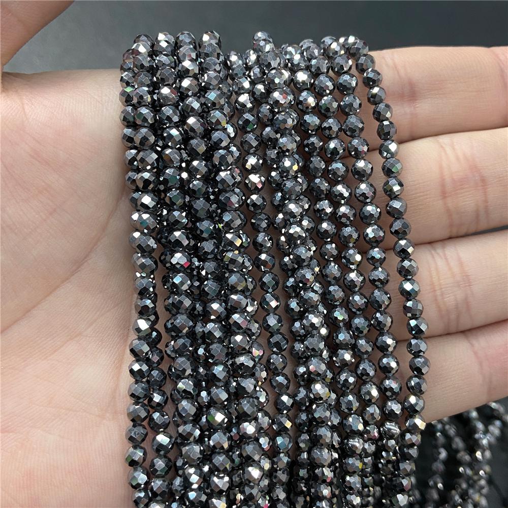 Faceted Natural Stone Pink Rose Quartzs Crystal Beads Round Amethysts Loose Beads for DIY Jewelry Making Necklace