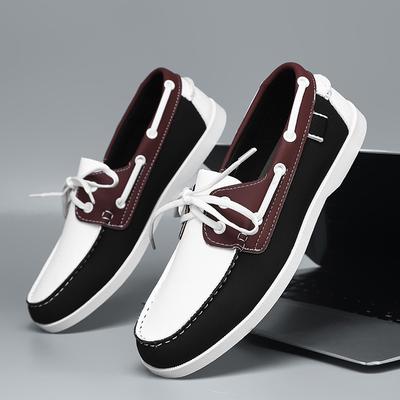 Europejskie Nowe Buty Męskie Skórzane Buty Codzienne Płaskie Buty Skateboardowe Streetowe Fajne Sznurowane Mokasyny