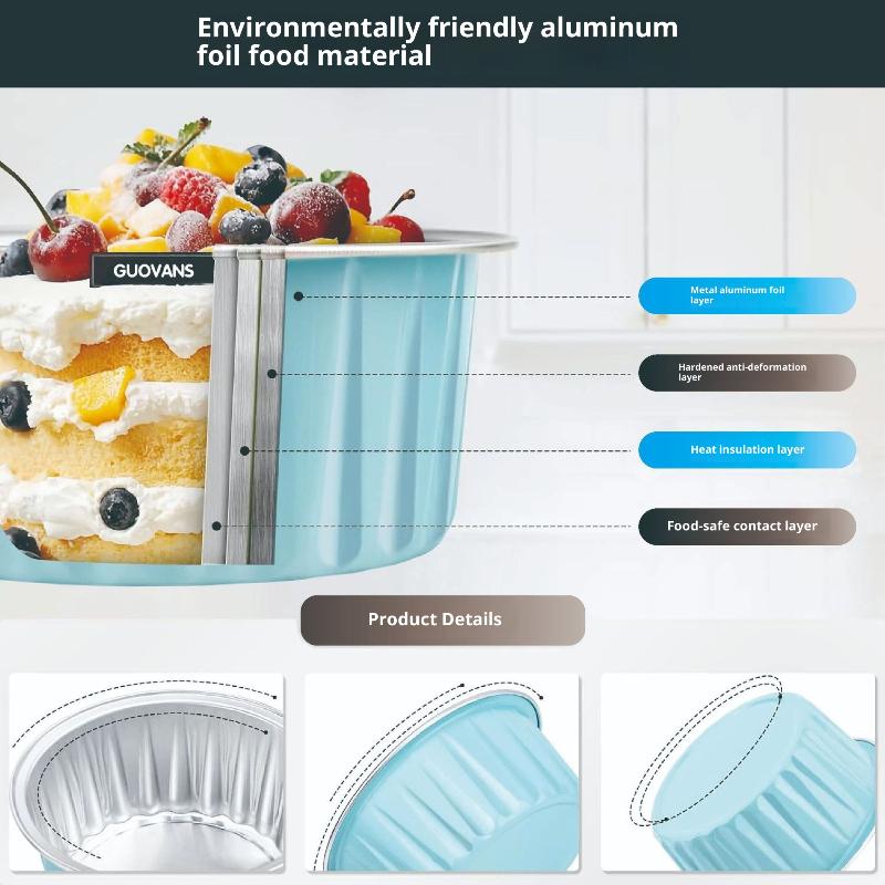 20 Set Aluminum Foil Cake Cups Mini Cake Pans Disposable Baking Mold For Mousse Pudding Portion Baking Tray