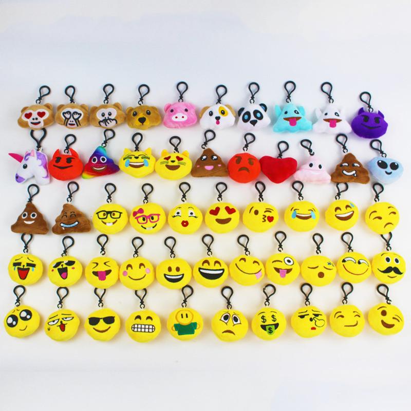 

10 Pcs Cute Cartoon Keychain Fur Ball Plush KeyChain Keyring Women Handbag Car Key Holder Bag Pendant Toys for Kids Gift