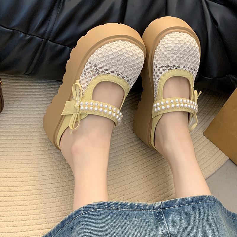 

Female Shoes Womens Slippers Outdoor Cover Toe Platform Slides 2025 Female Shoes Cover Toe Womens Slippers Outdoor Platform 35 жовтий