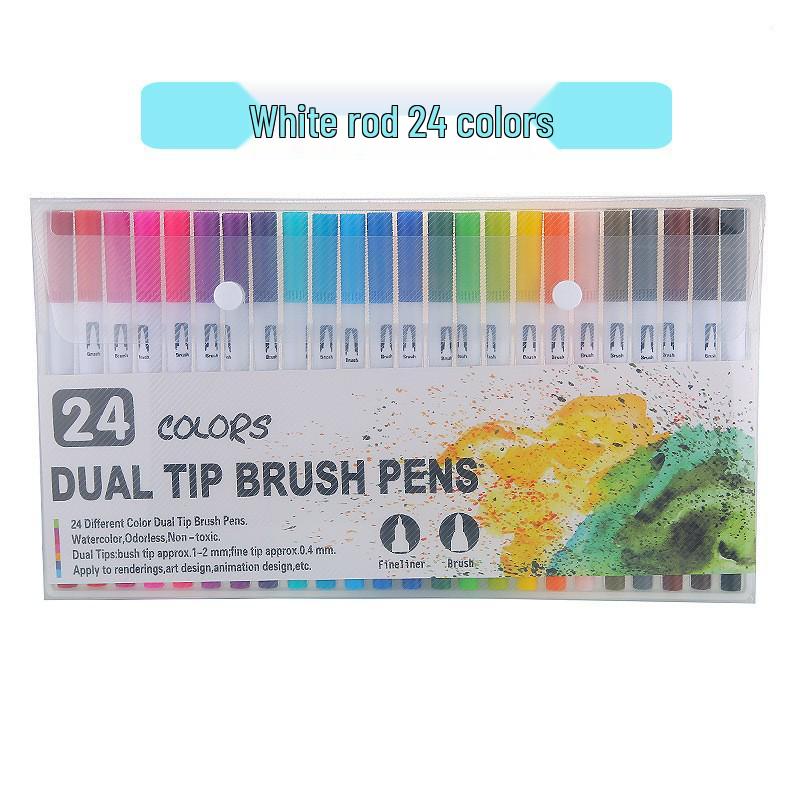 168 Color Double-Ended Watercolor Fineliner Pens Set - Soft Tip, Washable, Art Drawing Tools