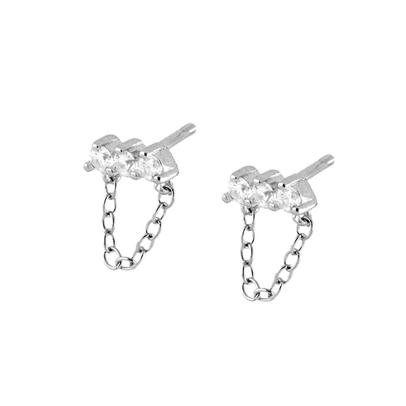 New Design Stainless Steel Cubic Zirconia Small Hoop Earrings For Women Punk Blue Huggie Thin Cartilage Earring Piercing Jewelry