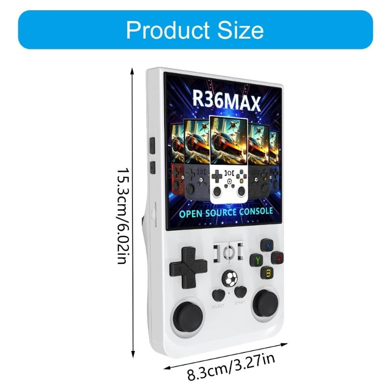Open Source R36Max 4Inch IPS Screen Handheld Video Game Console Linux System Pocket Game Player Kids Gift