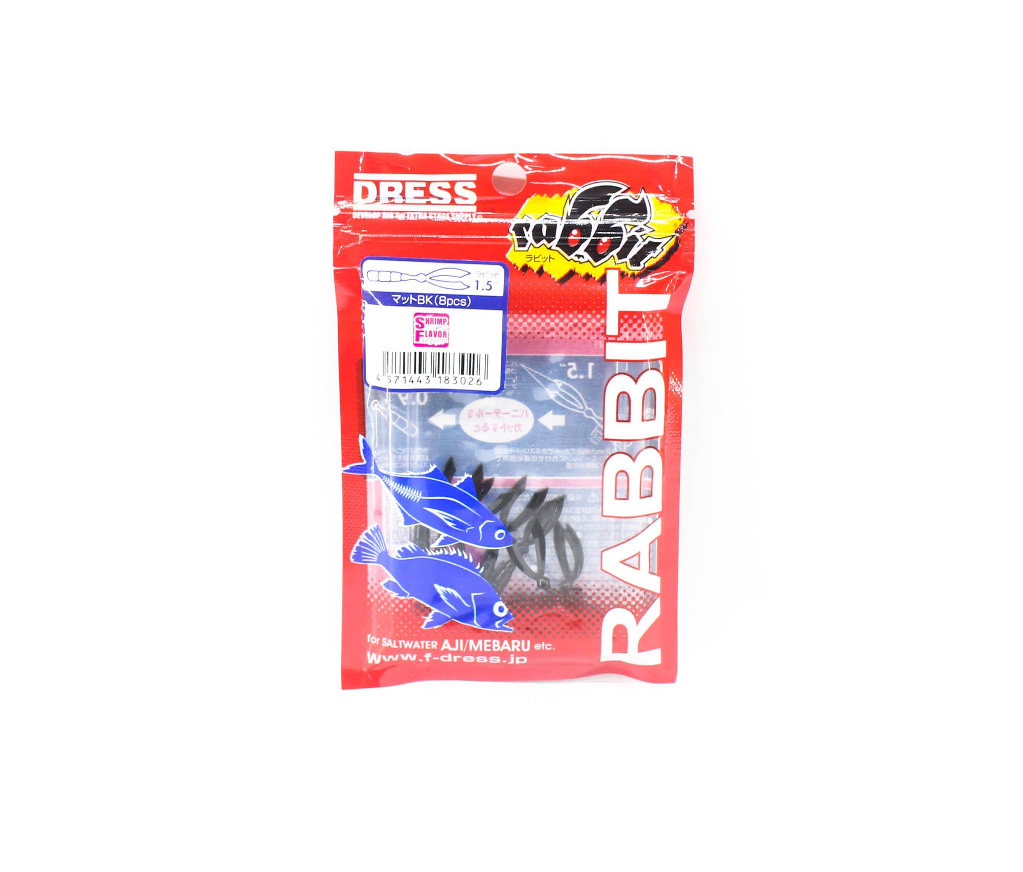 

F Dress Soft Lure Rabbit 1,5 дюйма, 8 шт. в упаковке, матовый черный (3026)