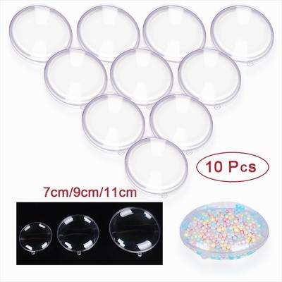 10pcs Plastic Clear Flat Ball Bauble Wedding Candy Christmas Patry Ornament Gift
