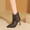 8cm Thin Heels Sexy Women Ankle Boots Butterfly Knot Dec Winter Warm Modern Shoes Women  Mujer