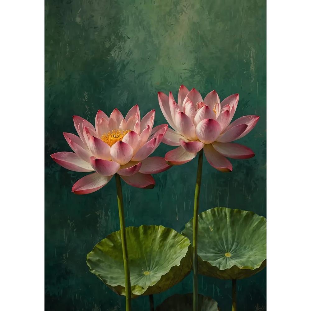 Serenity Lotus Pond Posters Beautiful Lotus Flower Lagical Modern Leaf Prints Canvas Wall Art Pictures Home Living Room Decor