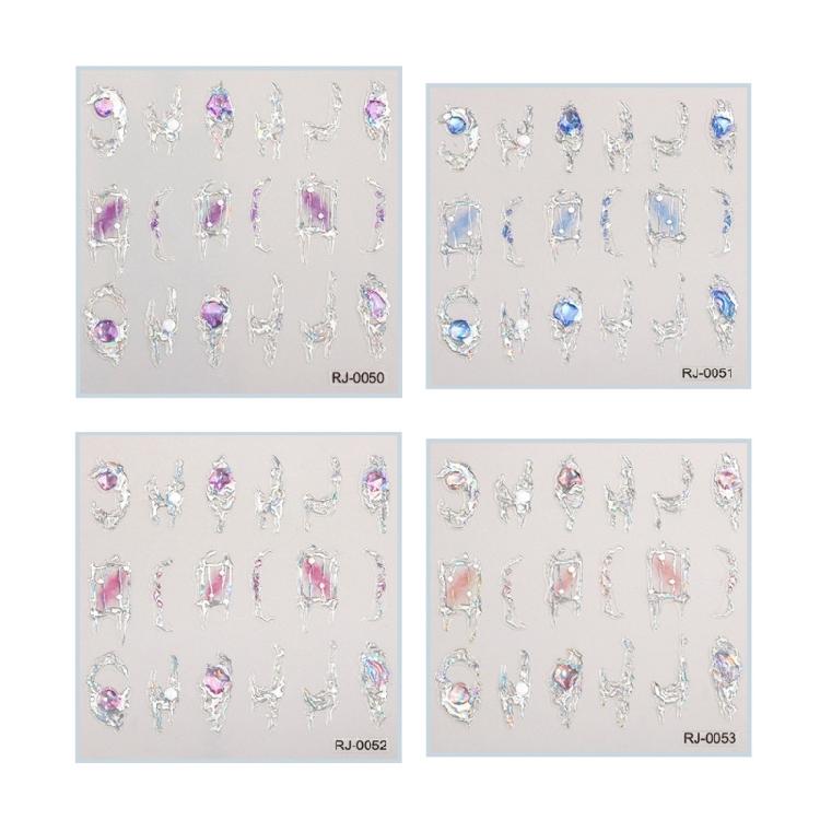 5D Embossed Nail Art Stickers Manicure Accessories Self Adhesive Nail Decals