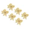 6pcs Glitter Bow Ornaments Multifuntional Party Accessories Xmas Decorative Glitter Ties for Valentine Day Wedding