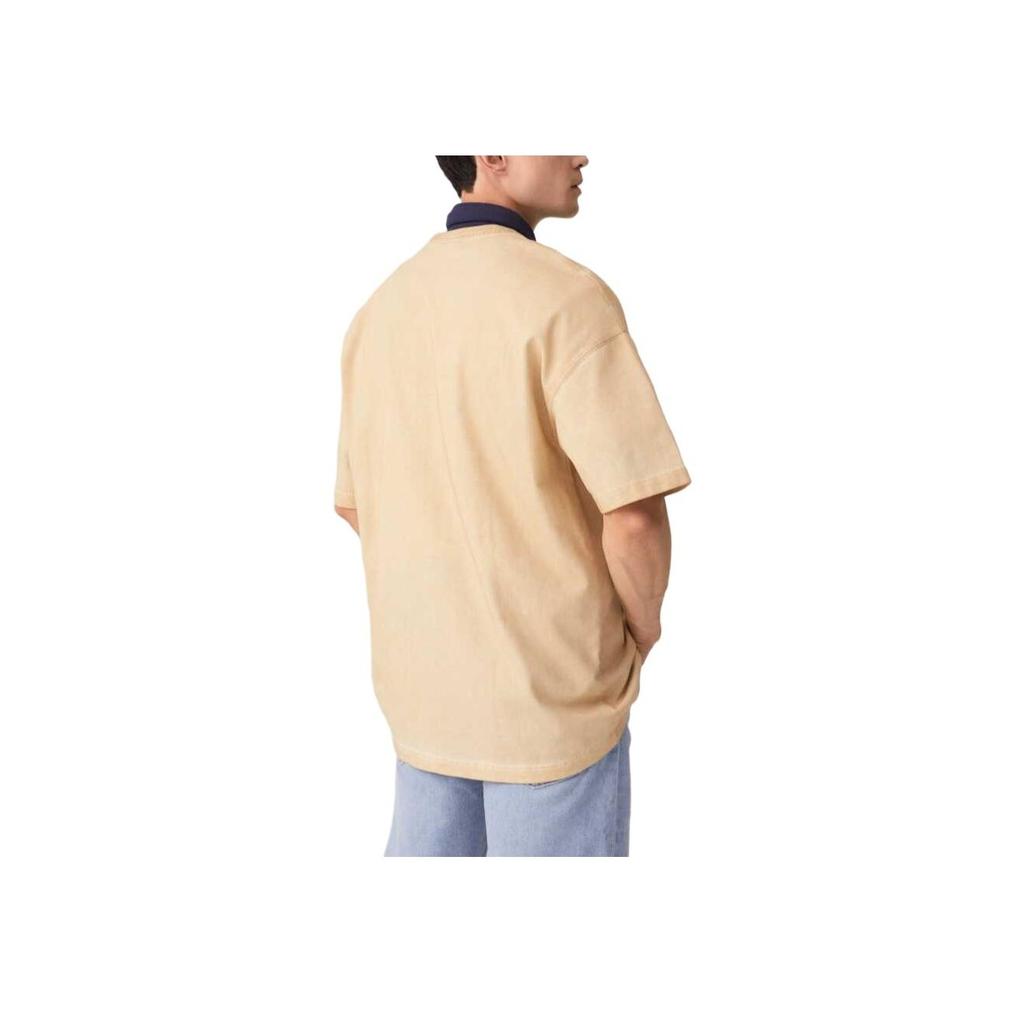 Levis SS25 Front Patch Pattern Comfortable Crew Neck Short Sleeve T-Shirt Men T-Shirts Light-Brown 003N6-0001