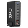 Multiports Charging Station with 286W Output, 6 USB C and 2 USB Slot Desktop Charging Holder Stand for Tablet Phones