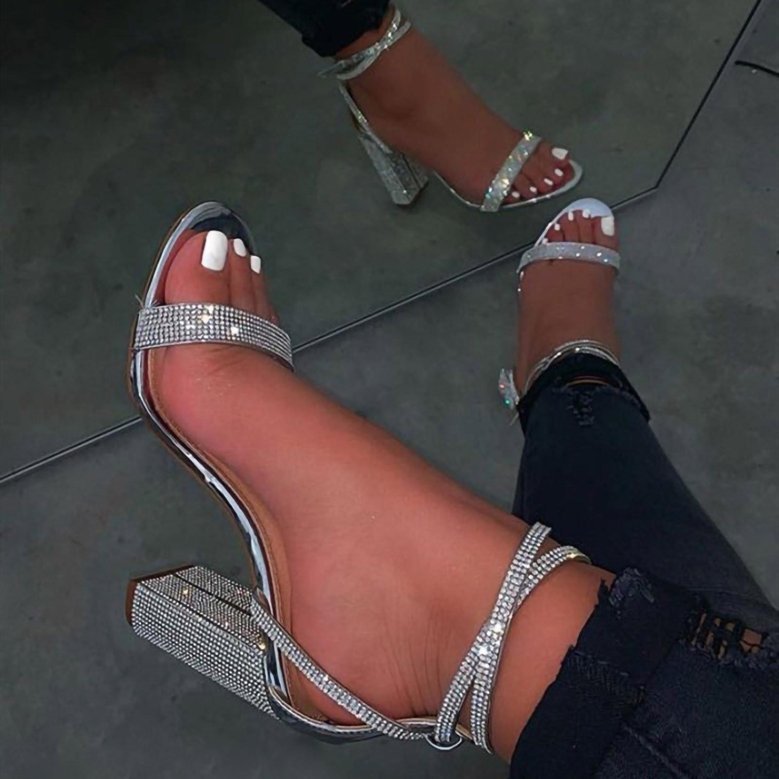 

Весенние и летние полые римские сандалии с рыбьим ртом, женские летние сандалии на высоком каблуке на толстом каблуке 40