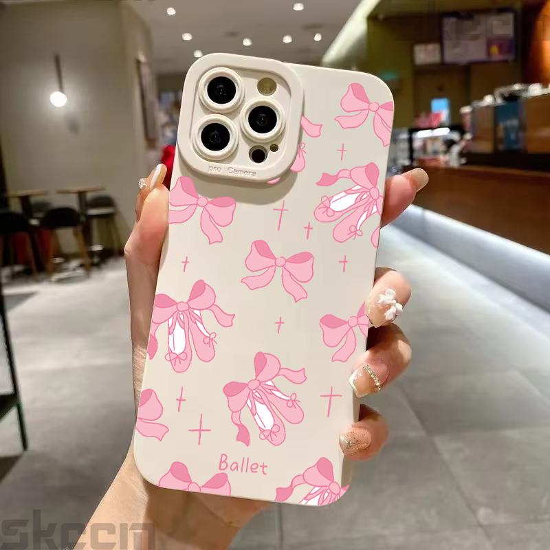 Black Bow Pattern Phone Case For iPhone 16 15 14 11 Pro Max 12 13 Mini XS XR X 8 7 16 Plus Shockproof Soft Silicone Bumper Cover