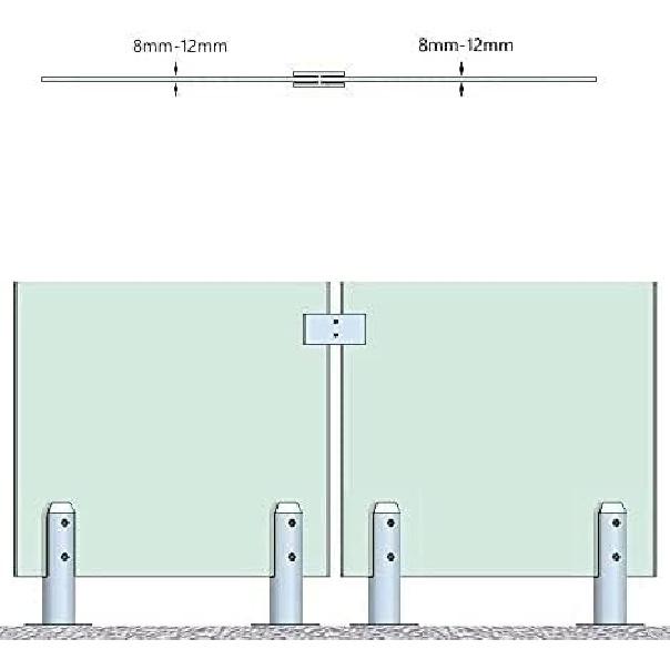 LukLoy Railing Glass to Glass Clamp, Stainless Steel 304 Bracket for Glass Balustrade Railing Pool Fence (4 Pieces 180°)