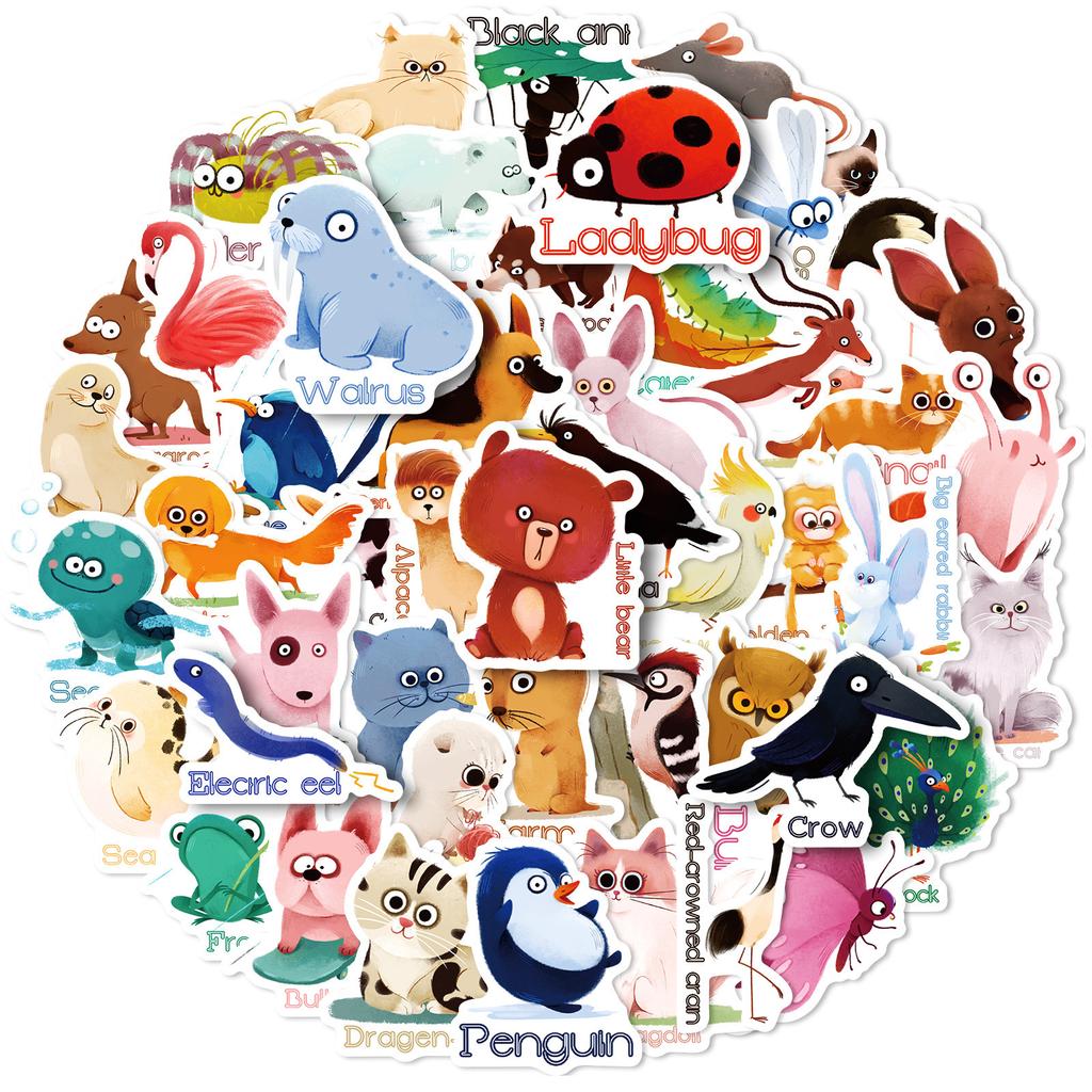 300 Small Animal Stickers for Children's Cute Student Stationery Suitcase Stickers