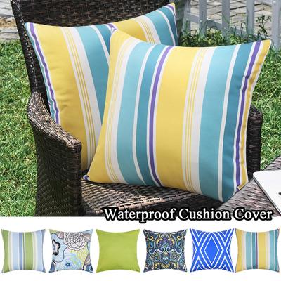 Waterproof Floral Printed Outdoor Cushion Cover for Garden Furniture Cushions Seat Bench 45x45CM