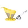 Stainless Steel Coffee Filter Set with HLB18 Measuring Spoon Meshs Filter Funnel Coffee Funnel Suitable for Coffee