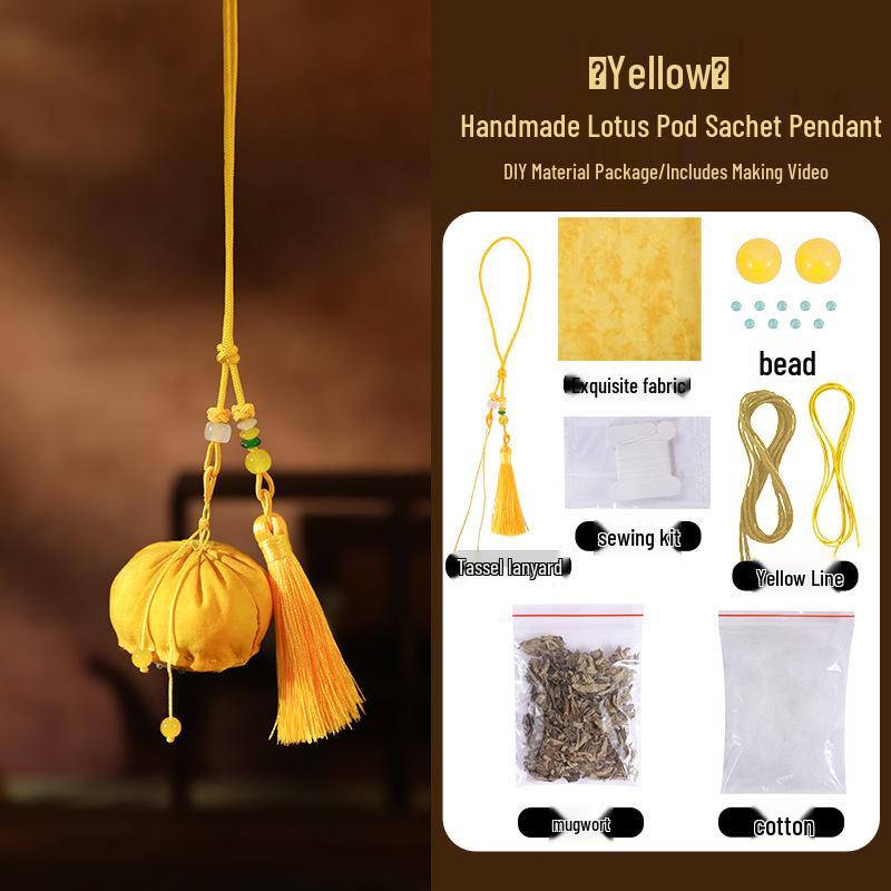 DIY Dragon Boat Festival Lotus Pod Sachet: Handmade Embroidered Mugwort Perfume Pouch Pendant