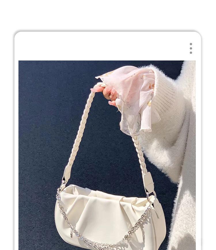 Cloud Pleated Chain Underarm Handbag - Chic Niche Design for Women, Versatile Shoulder & Messenger Style
