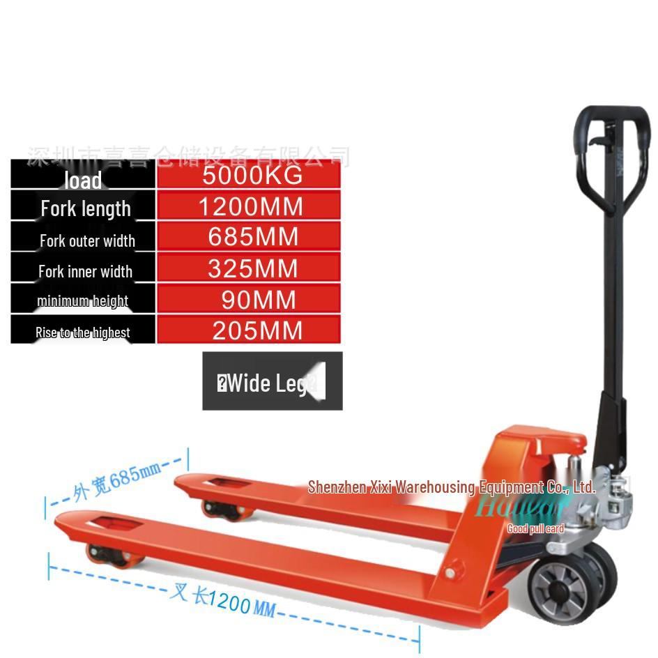 Heavy-Duty Manual Hydraulic Pallet Truck, 5-10 Tons Capacity