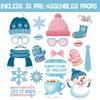 New Style, Christmas Theme, Cartoon Snowman, Blue Pink, Handheld Props, DIY Funny Party, Photo Props and Supplies