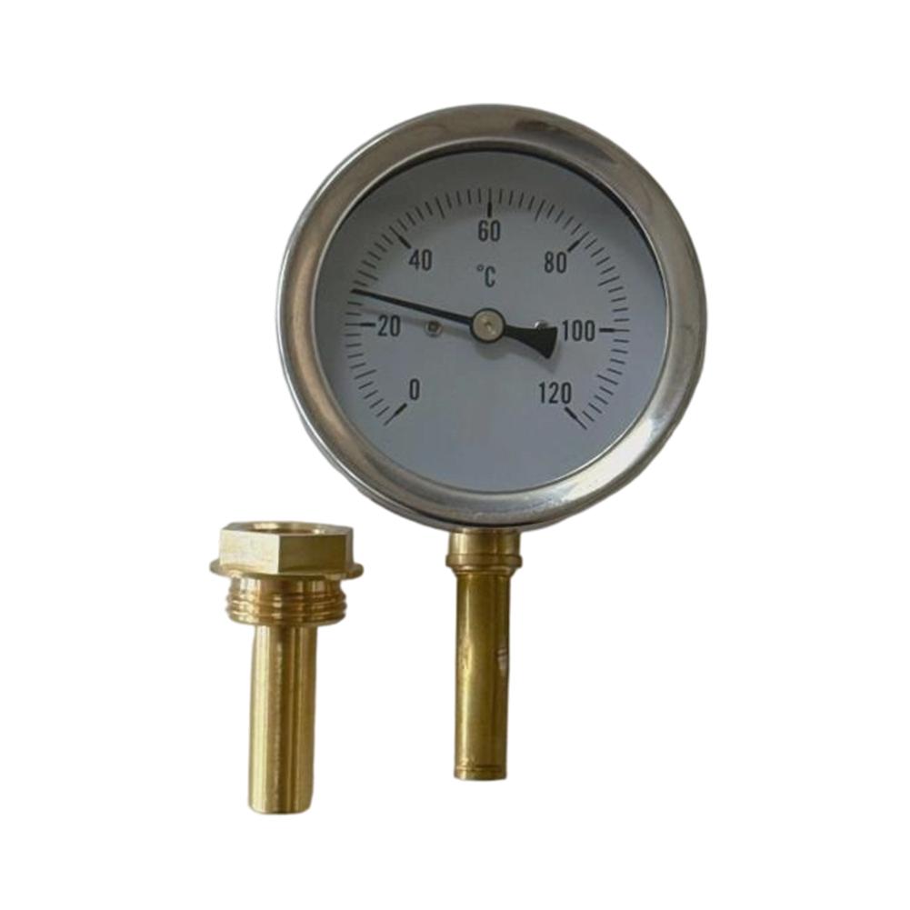 

63MM Bimetallic Thermometer with Copper Sleeve Suitable for Central Heating Boilers and Outdoor Cooking Temperature 0120C China Mainland