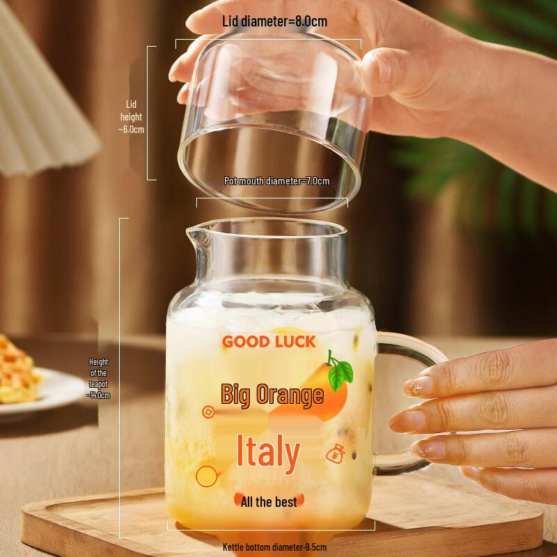 ZISIZ Large Capacity Glass Cup with Lid