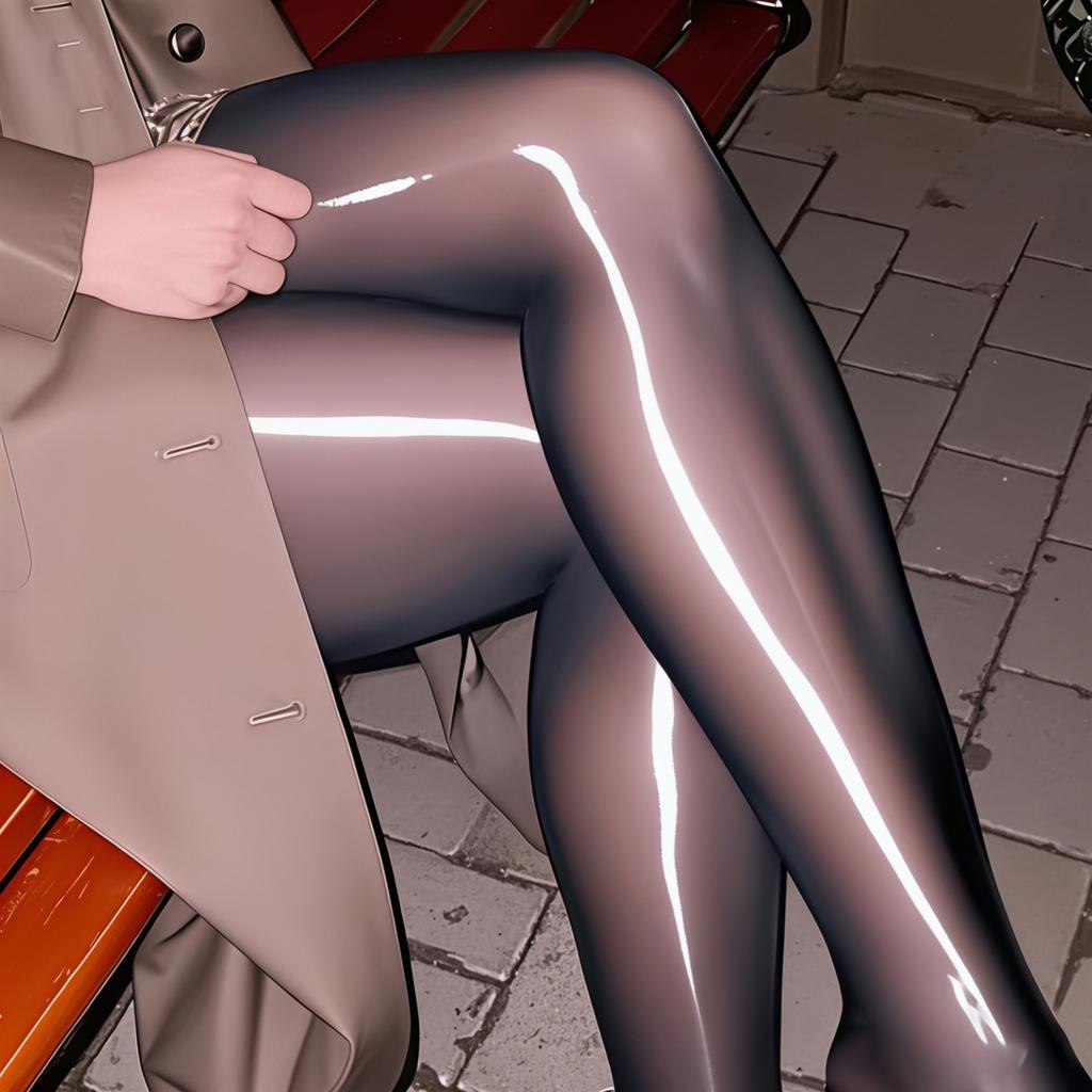 1Pack Black Glossy Oil Socks High Waist High Elastic Breathable Skin Friendly Solid Color Pantyhose For June Festival Commuting