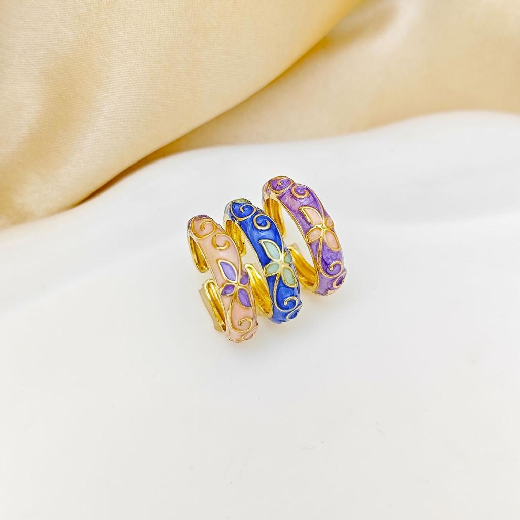 INS Stil Tropföl Kleine Blume Offener Ring - Eleganter und Einzigartiger Schwanzschmuck
