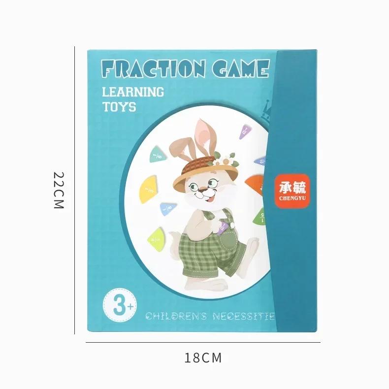 Montessori Magnetic Fraction Learning Math Toys Montessori Arithmetic Teaching Aids Wooden Book Educational Toys for Children