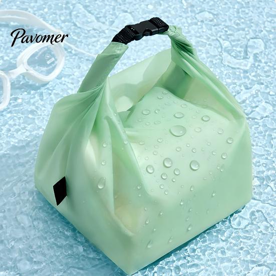 Foldable Waterproof Toiletry Pouch 2PCS Handbag, Large Opening Buckle Design, Lightweight Cosmetic Cosmetics Organizer Storage Bag, Portable